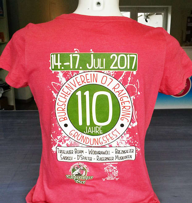 T-Shirtdruck für den Burschenverein Raigering