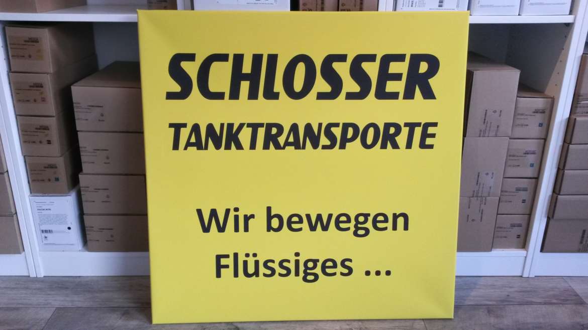 Leinwanddrucke für das Transportunternehmen Schlosser