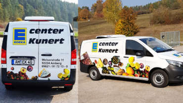 Fahrzeugbeschriftung für Edeka Kunert in Amberg