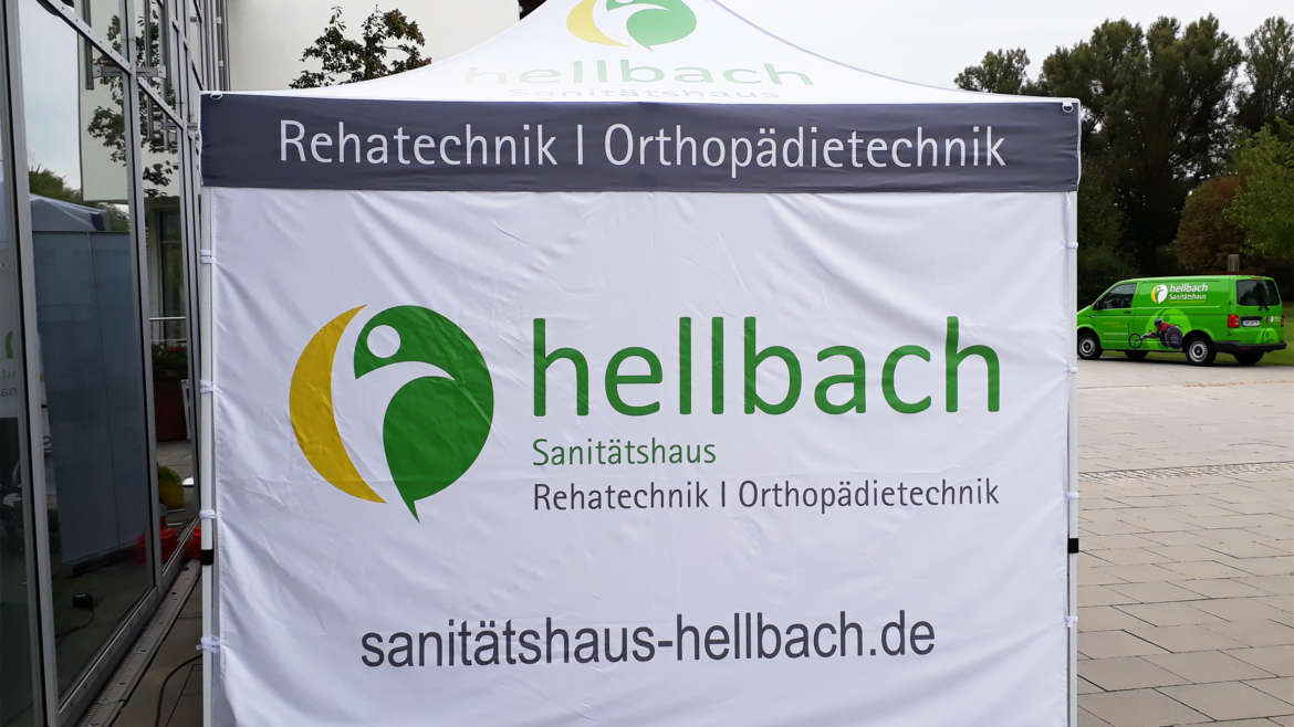 Faltpavillon für das Sanitätshaus Hellbach