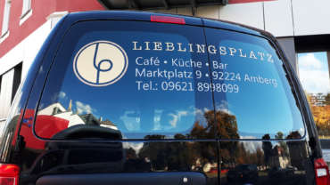 Fahrzeugbeschriftung für das Cafe Lieblingsplatz